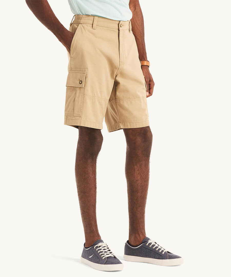 Bermuda Clásica Sólida Cargo Khaki Hombre