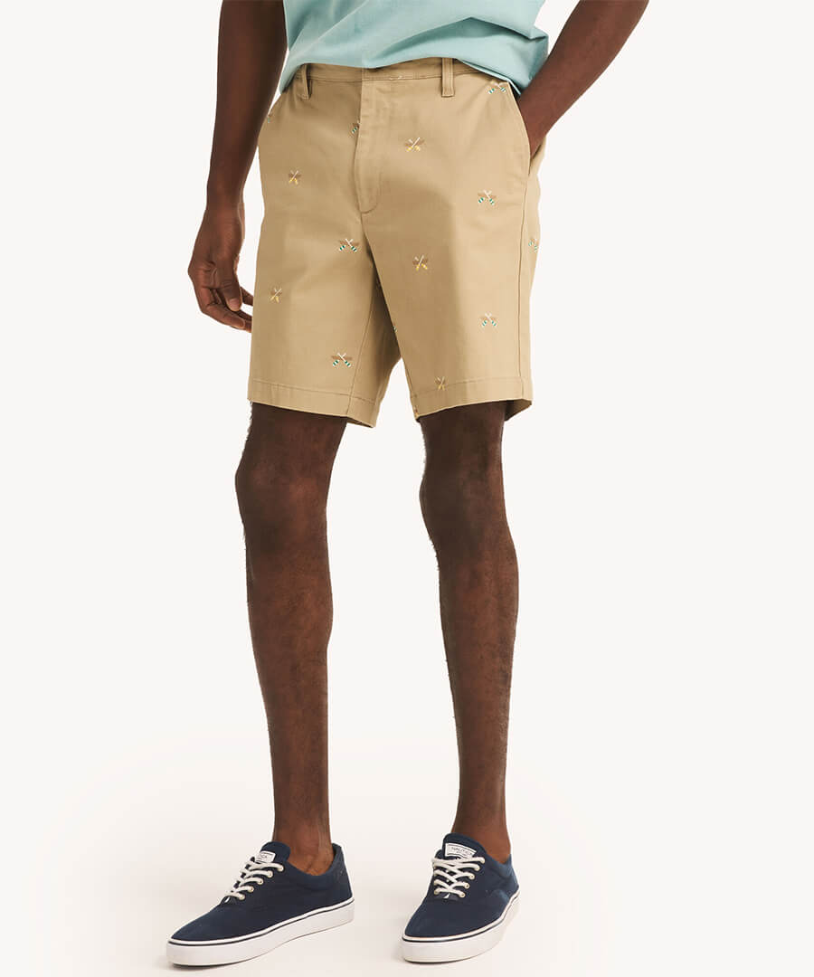 Bermuda Clásica Print Bote Khaki Hombre