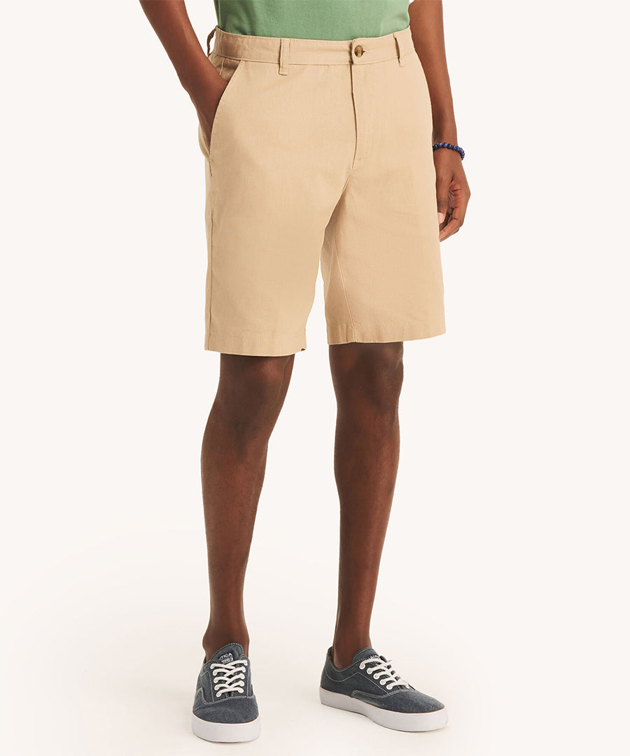 Bermuda Clásica Sólida Khaki Lino Hombre