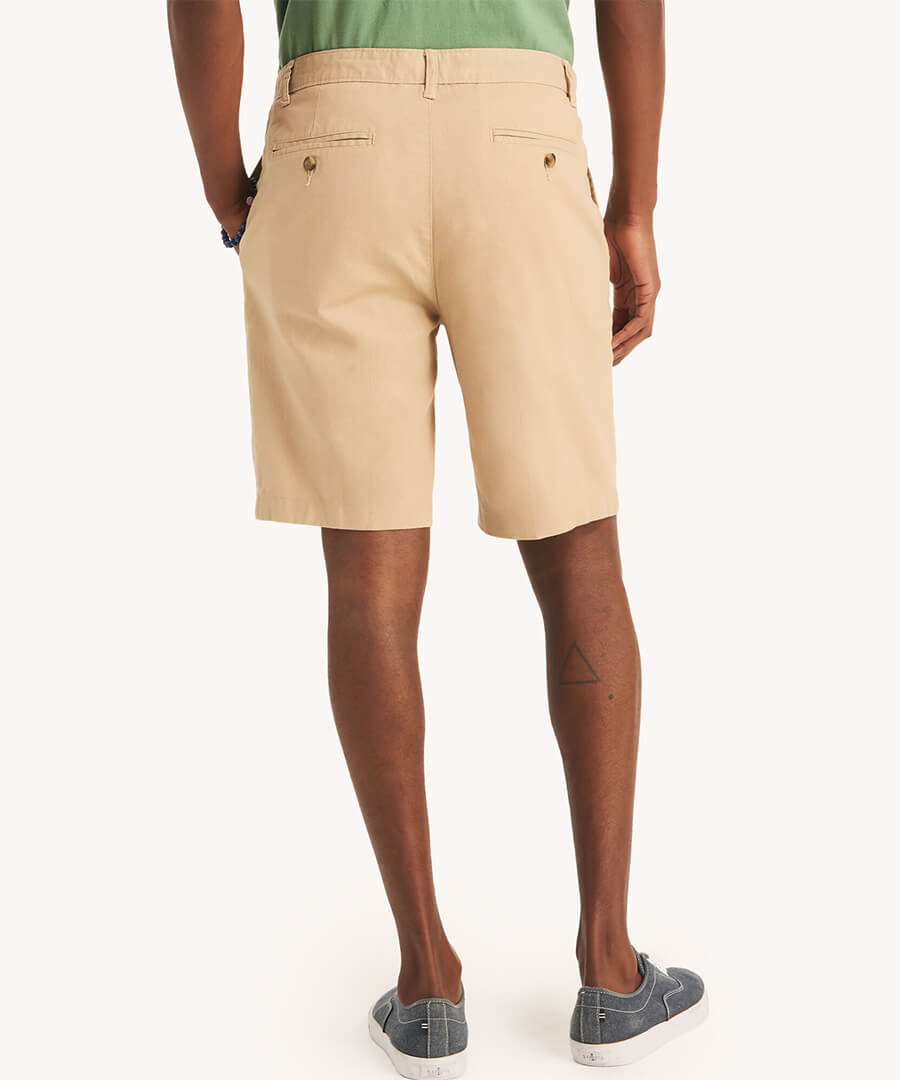 Bermuda Clásica Sólida Khaki Lino Hombre