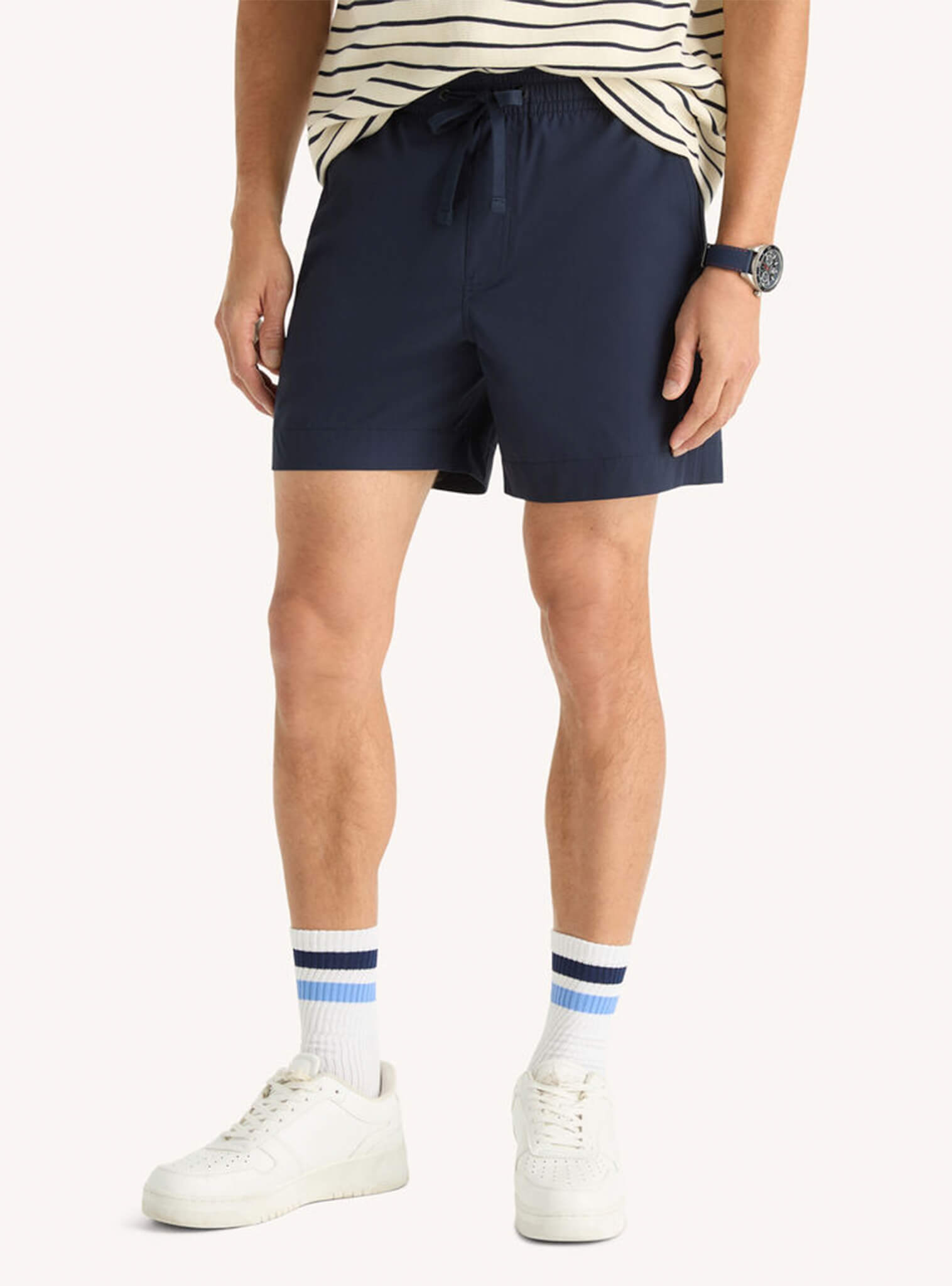 Bermuda Corta Cintura Elasticada Azul Marino Hombre