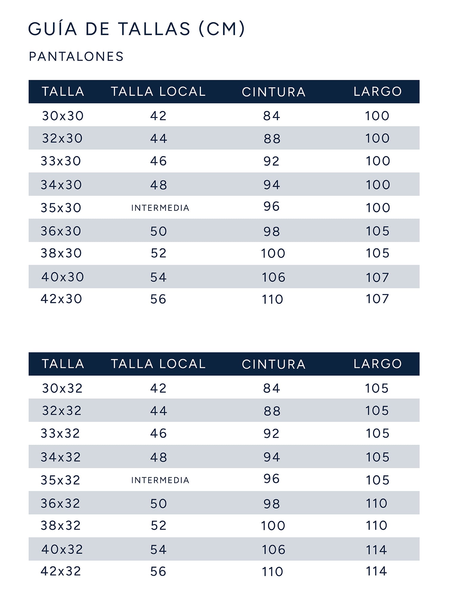 Slim Fit Tabla De Tallas Pantalones Chile Talla De Pantalones En