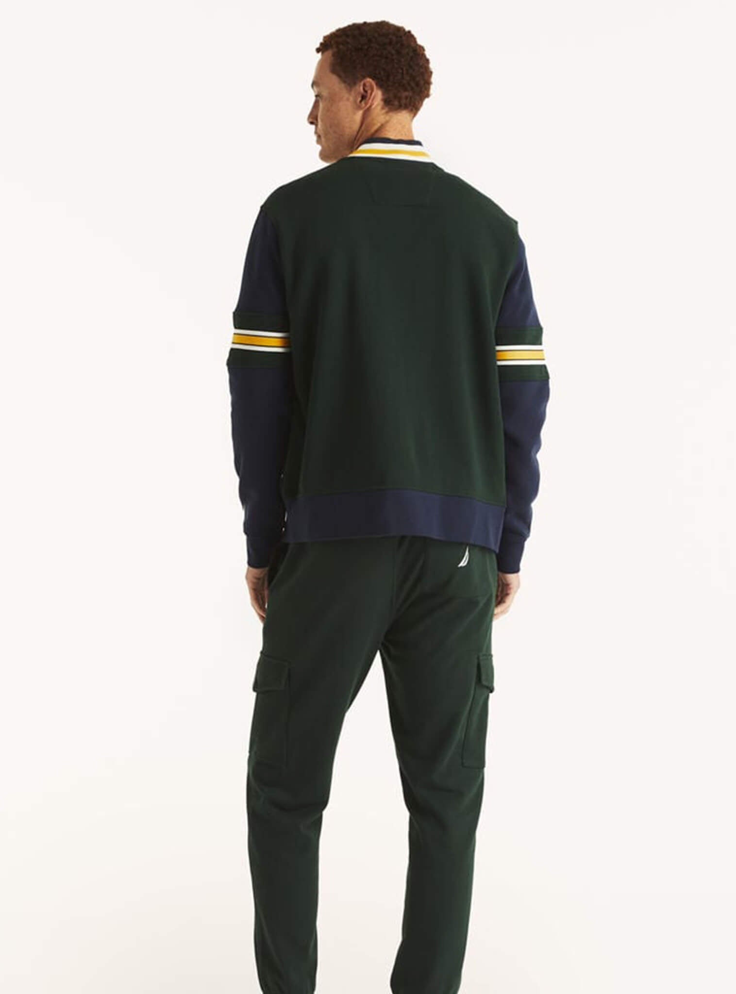 Poleron Manga Larga Bomber Verde Hombre