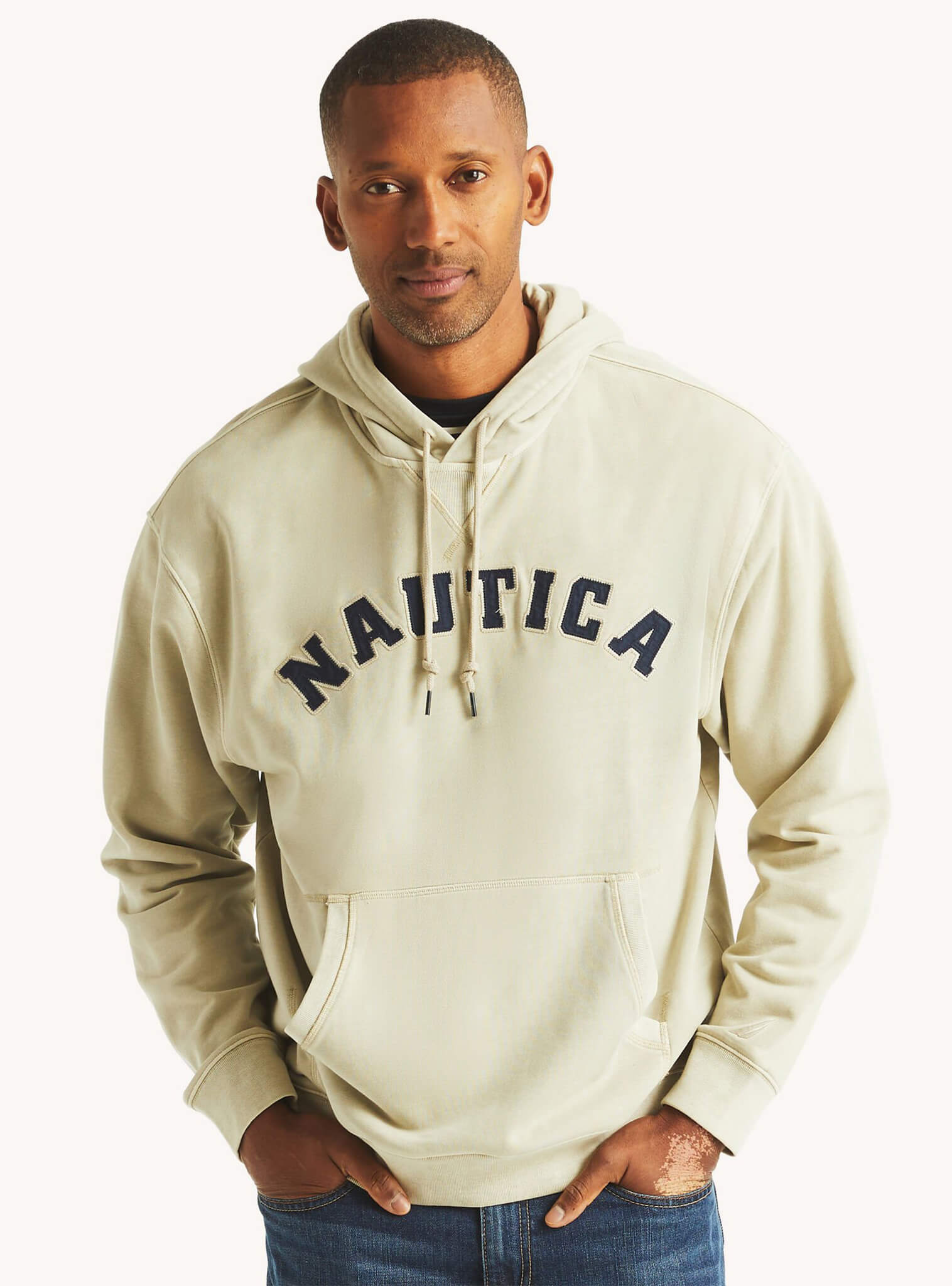 Poleron Hoodie Logo NAUTICA Beige Hombre