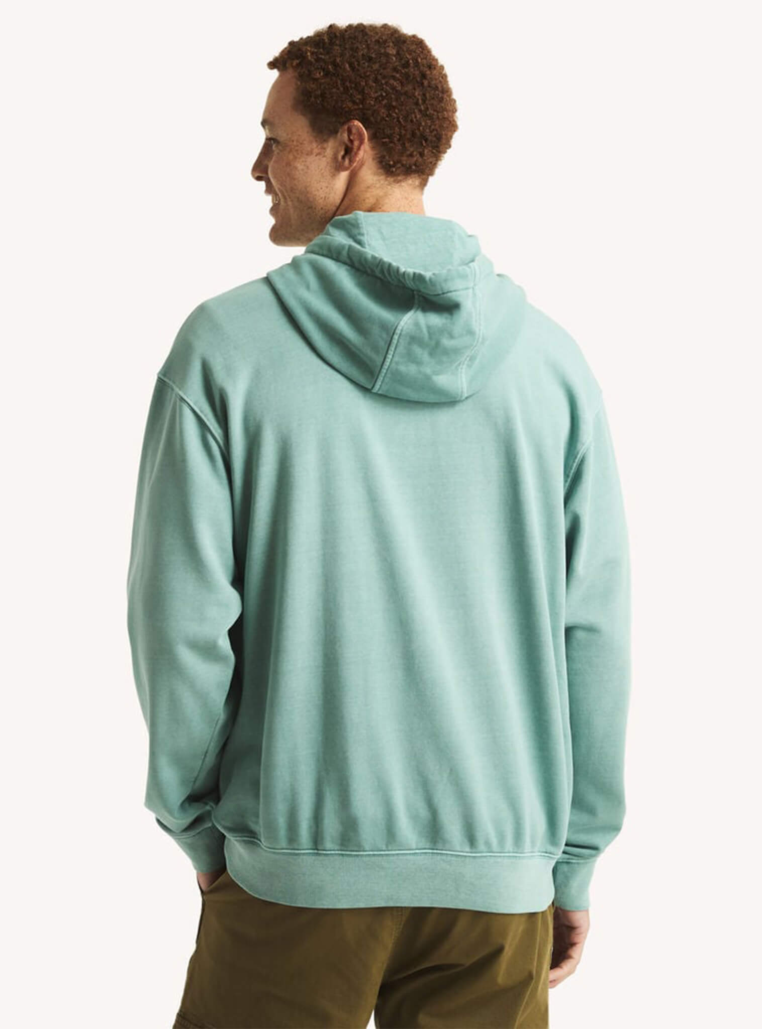 Poleron Hoodie Logo NAUTICA Verde Agua Hombre