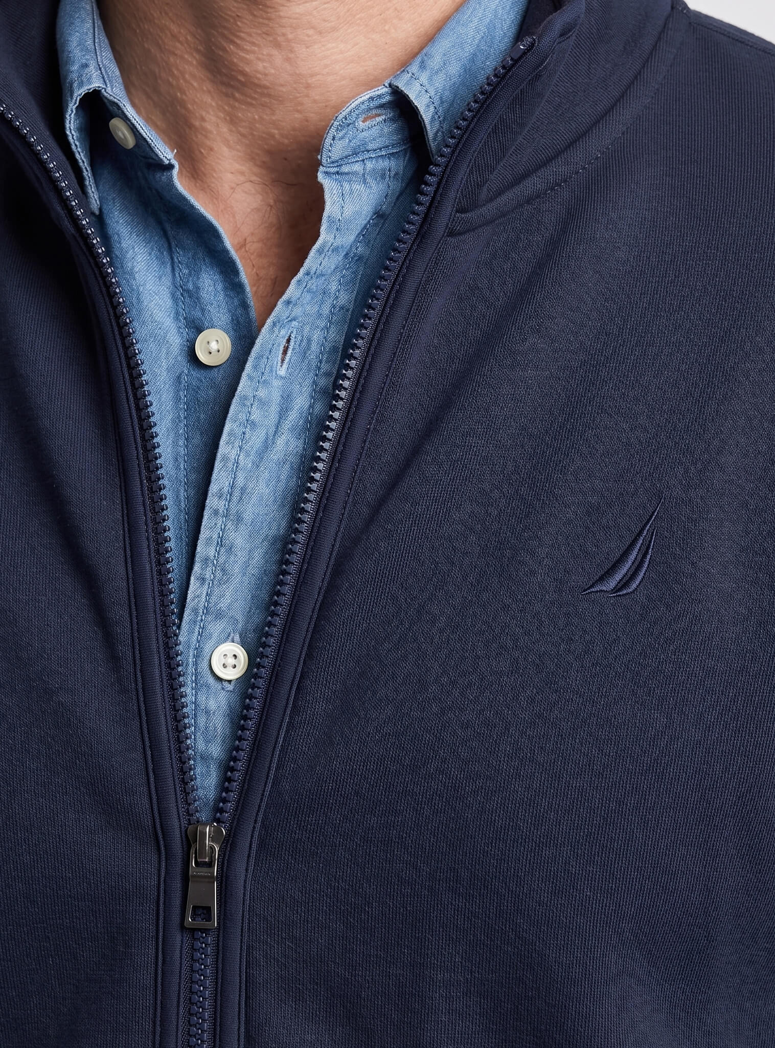 Polerón Manga Larga Full Zip Azul Marino Hombre – Nautica
