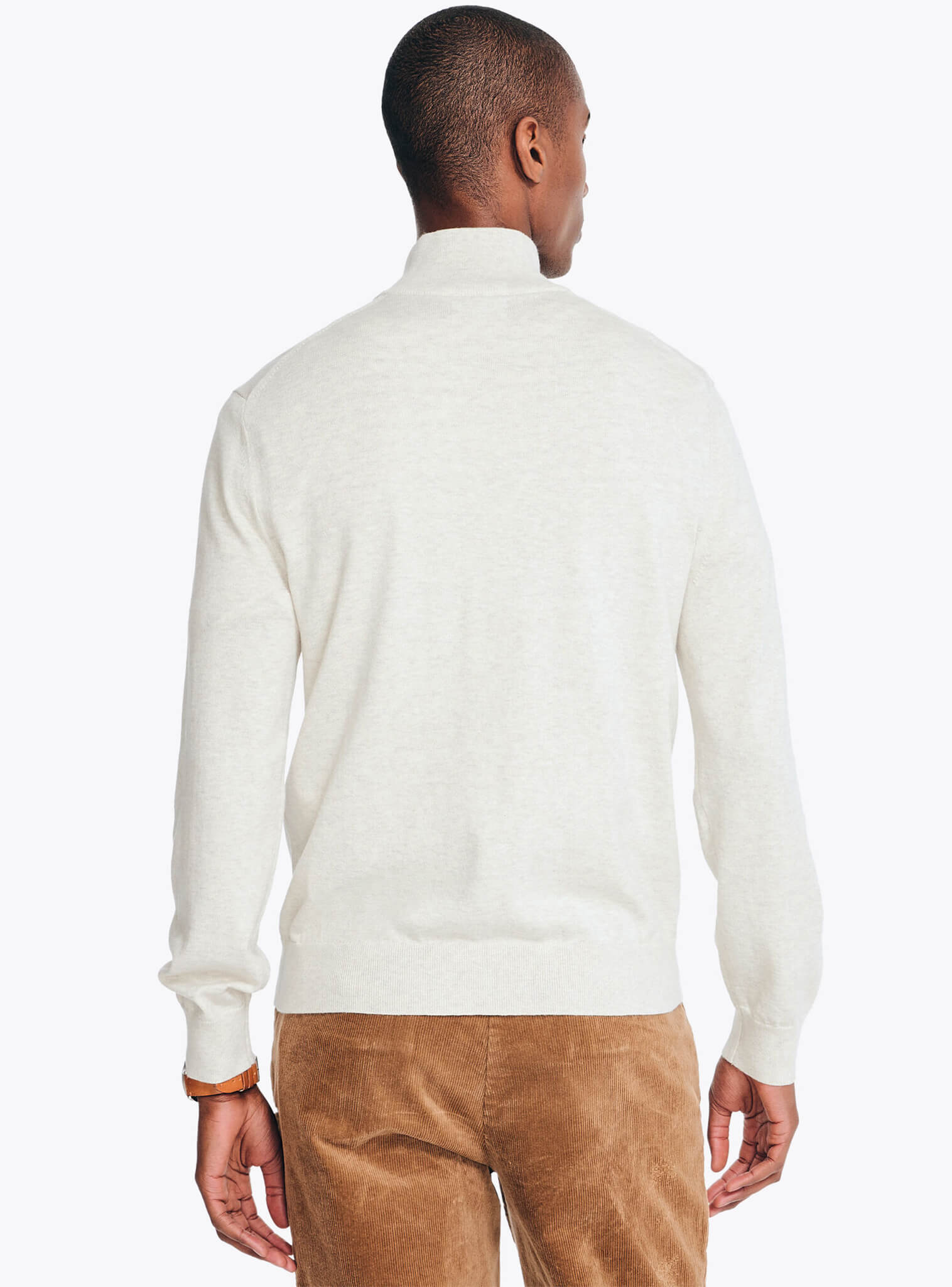 Sweater Manga Larga Medio Cierre Blanco Navtech Hombre