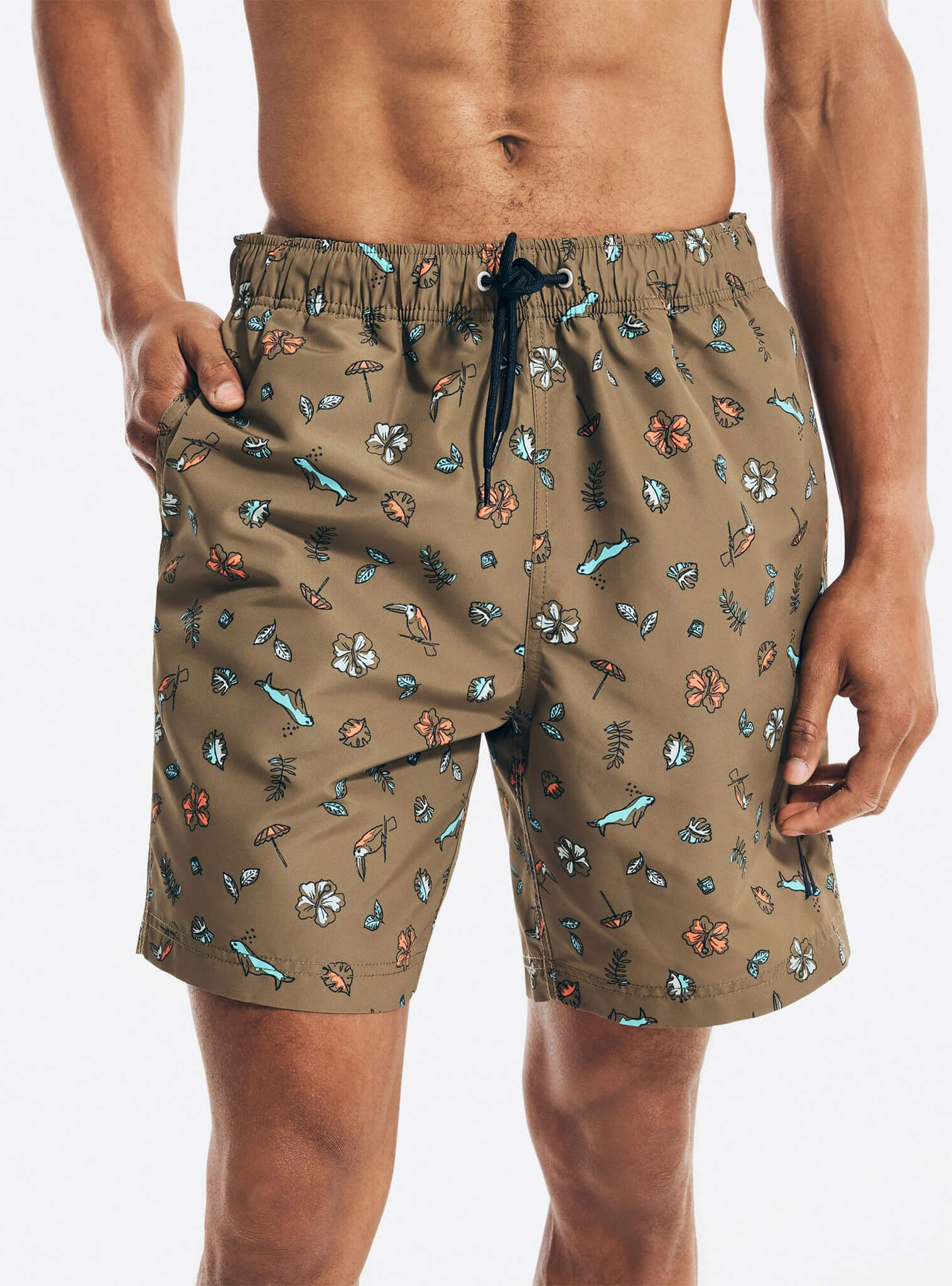 Traje De Baño Print Flores Café Sustainably Crafted Hombre