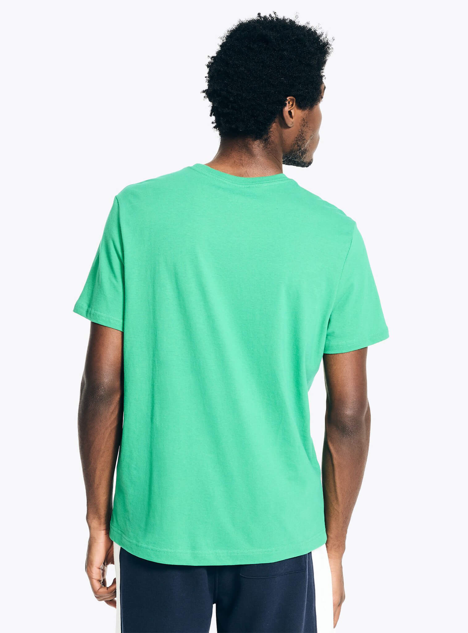 Polera Manga Corta Cuello Redondo Básica Verde Jade Hombre