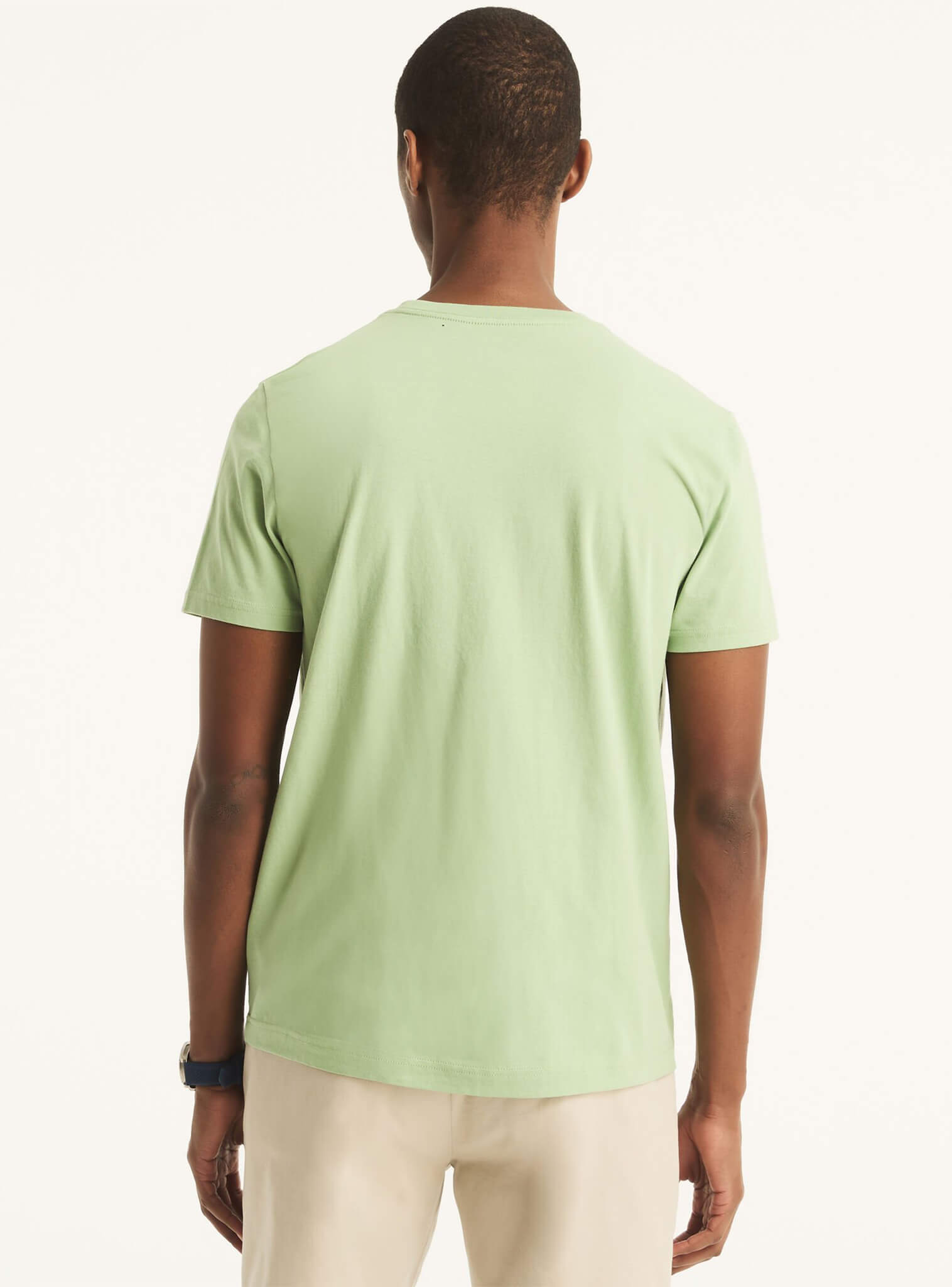 Polera Manga Corta Cuello Redondo Básica Verde Tea Hombre