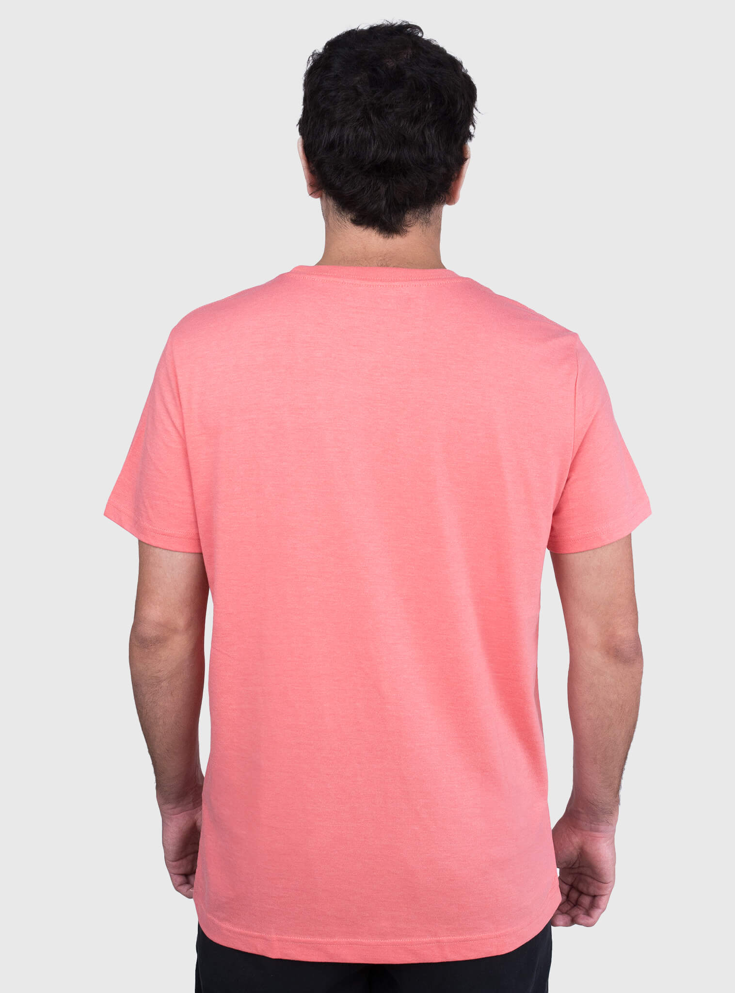 Polera Manga Corta Cuello Redondo Coral Melange Hombre