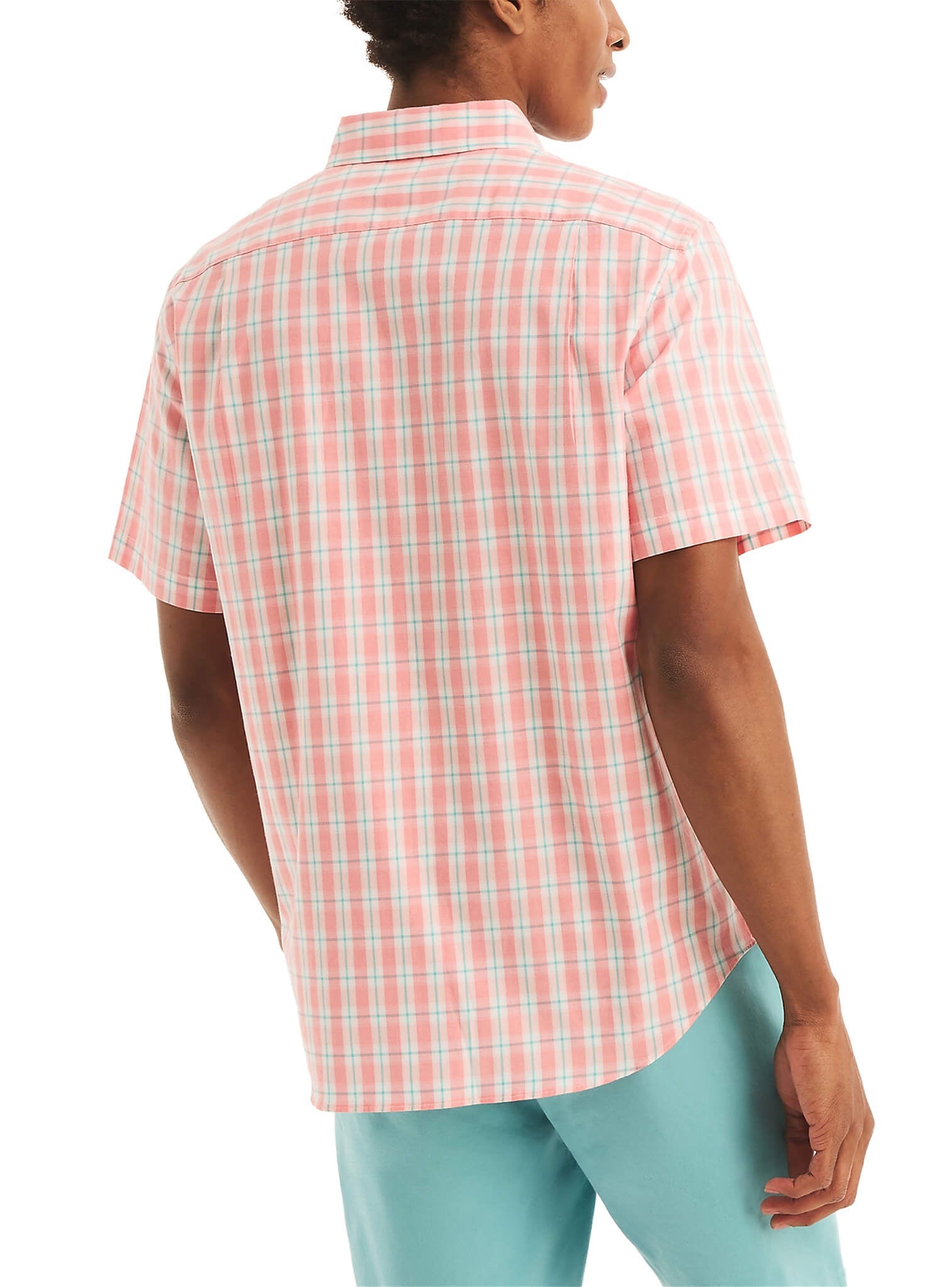 Camisa Manga Corta A Cuadros Sustainably Crafted Rosado Hombre