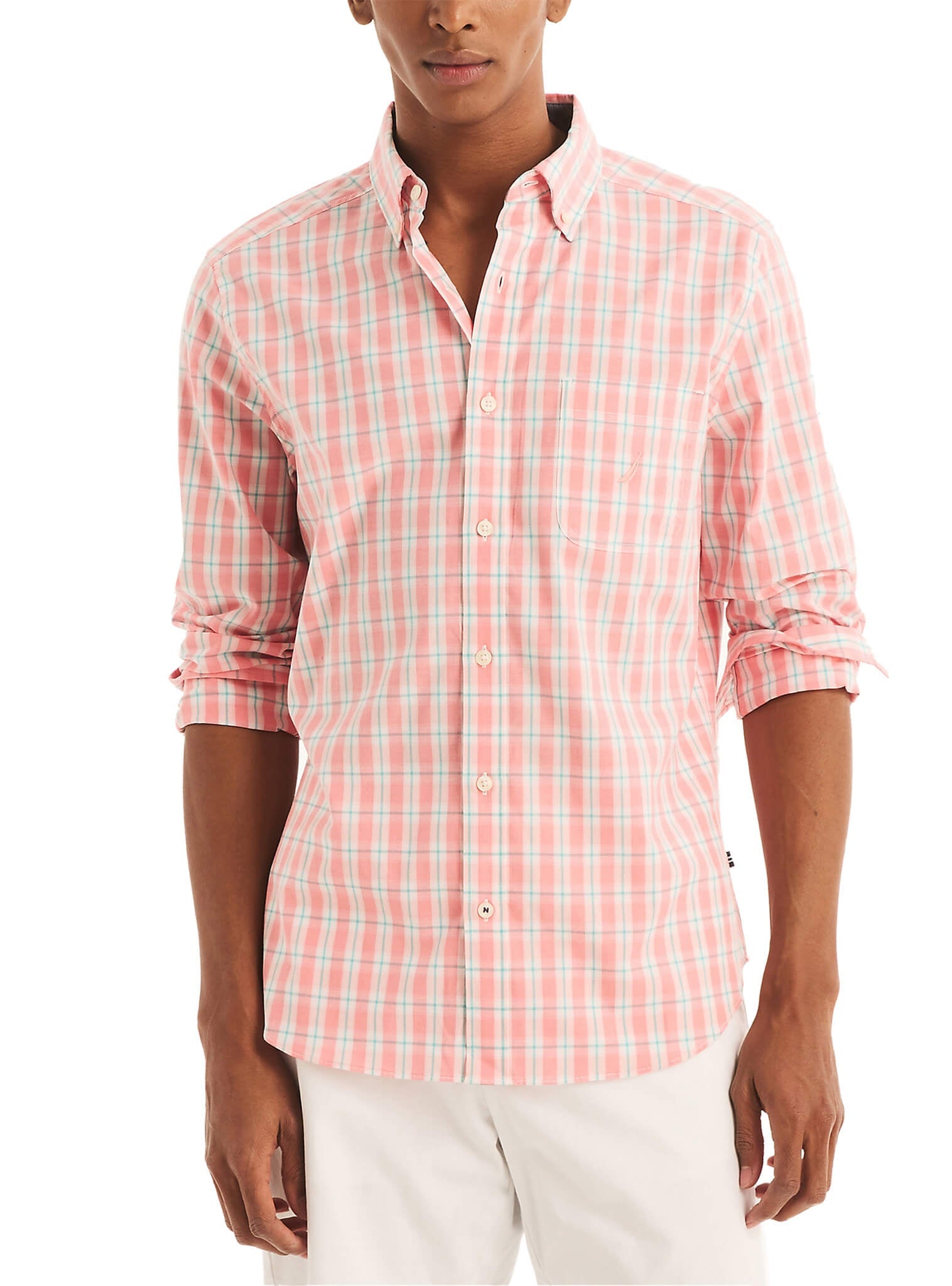 Camisa Manga Larga A Cuadros Sustainably Crafted Rosado Hombre