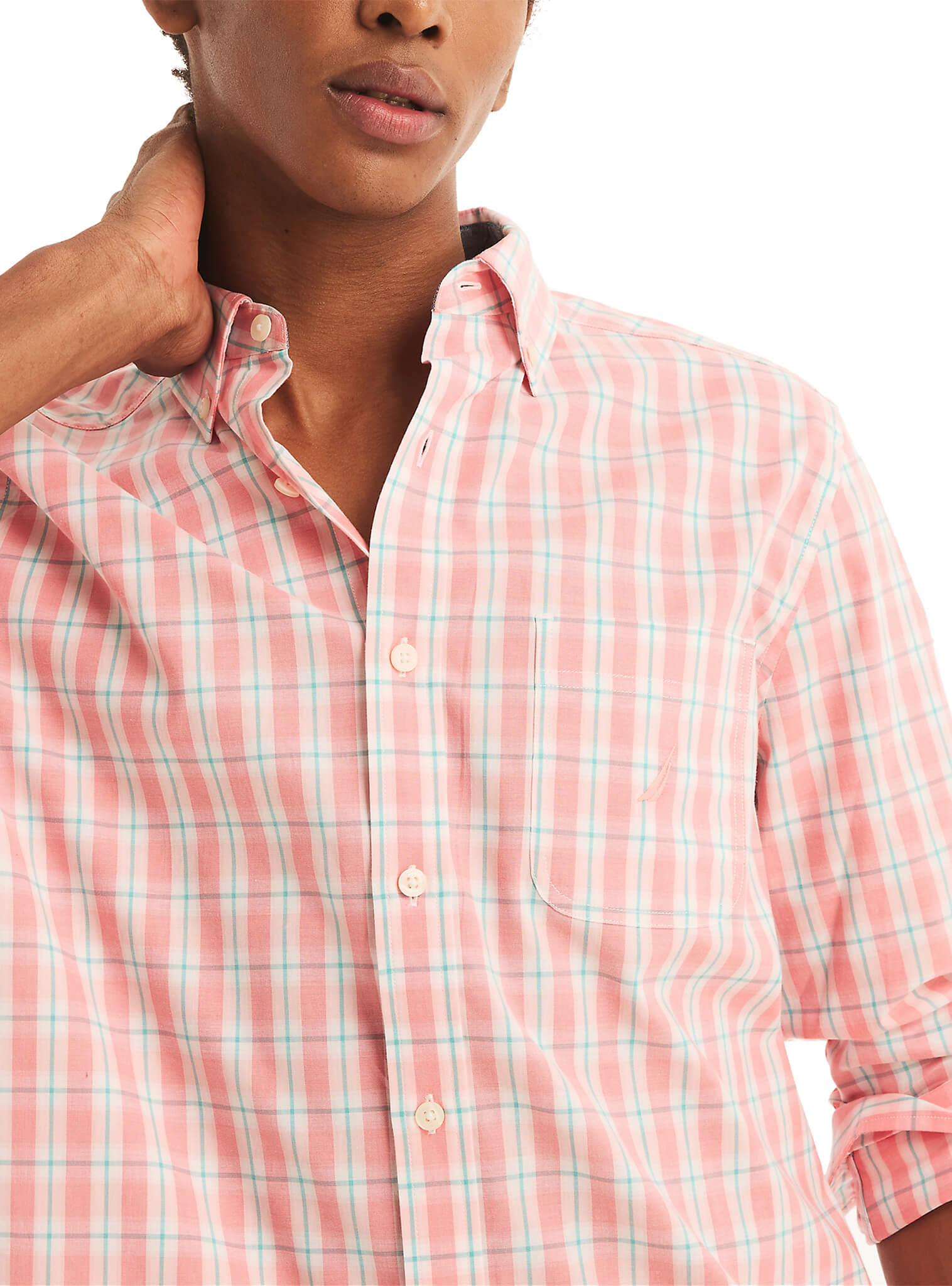 Camisa Manga Larga A Cuadros Sustainably Crafted Rosado Hombre