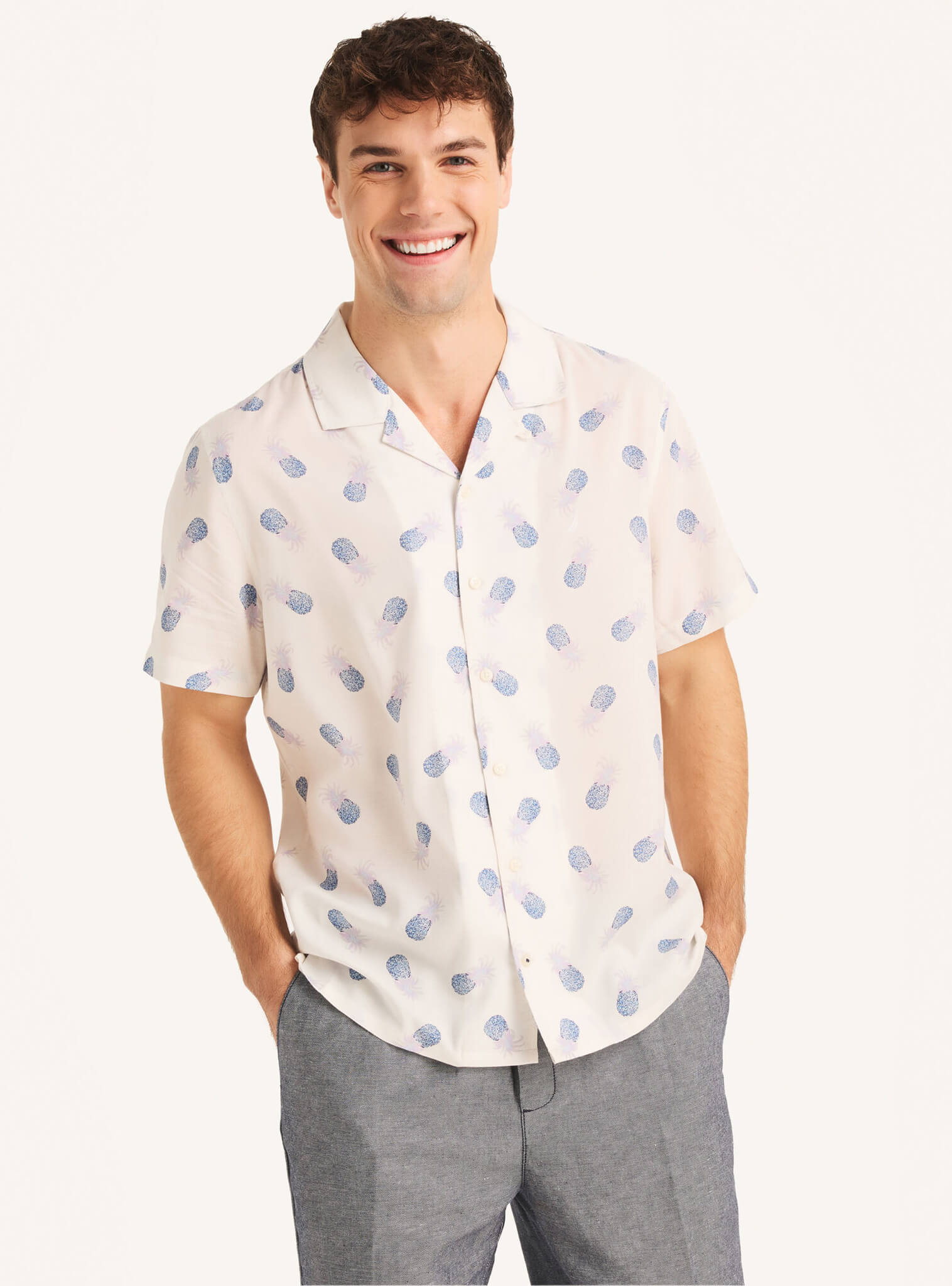 Camisa Manga Corta Miami Vice Sustainably Crafted Blanco Hombre