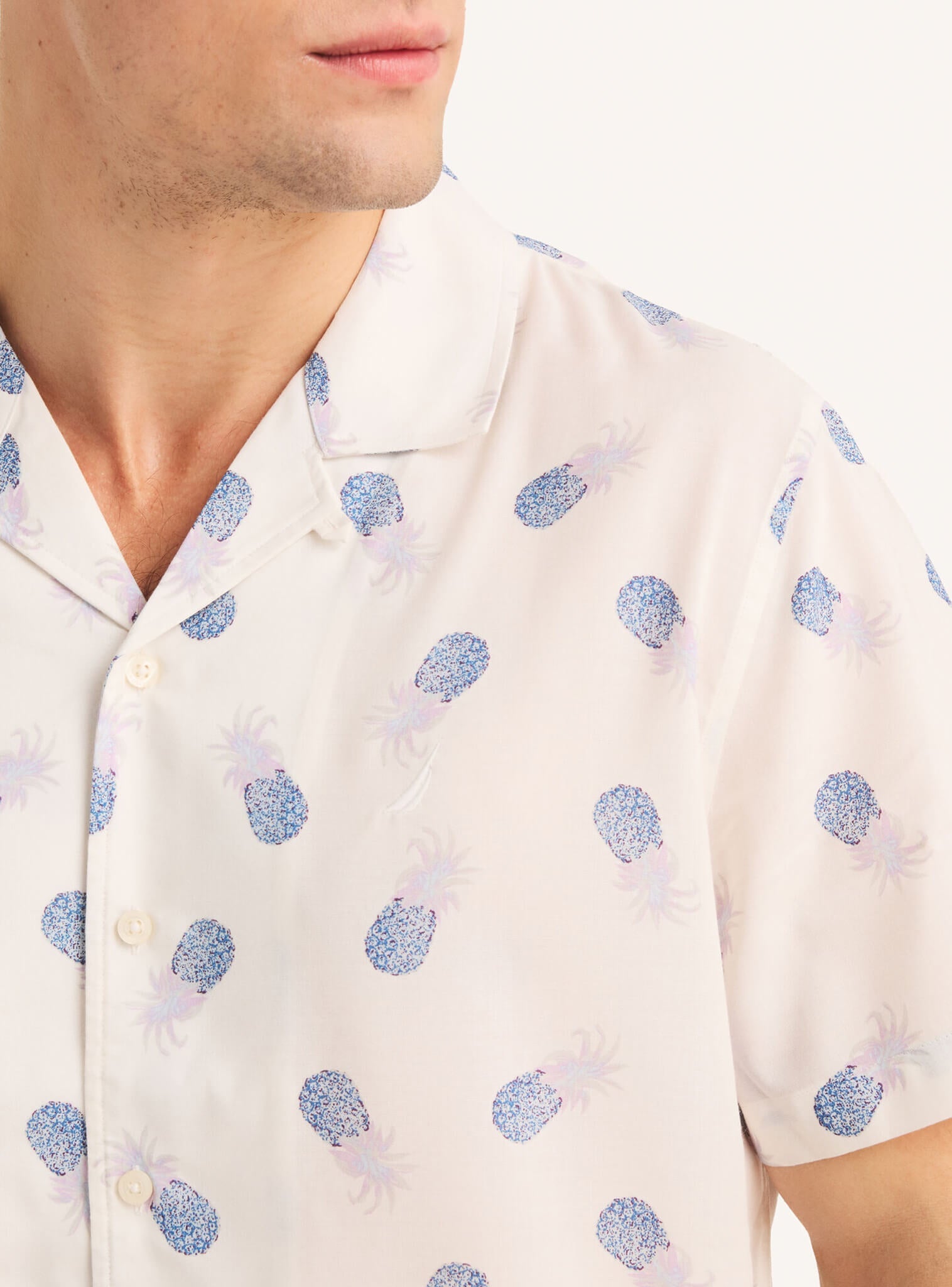 Camisa Manga Corta Miami Vice Sustainably Crafted Blanco Hombre