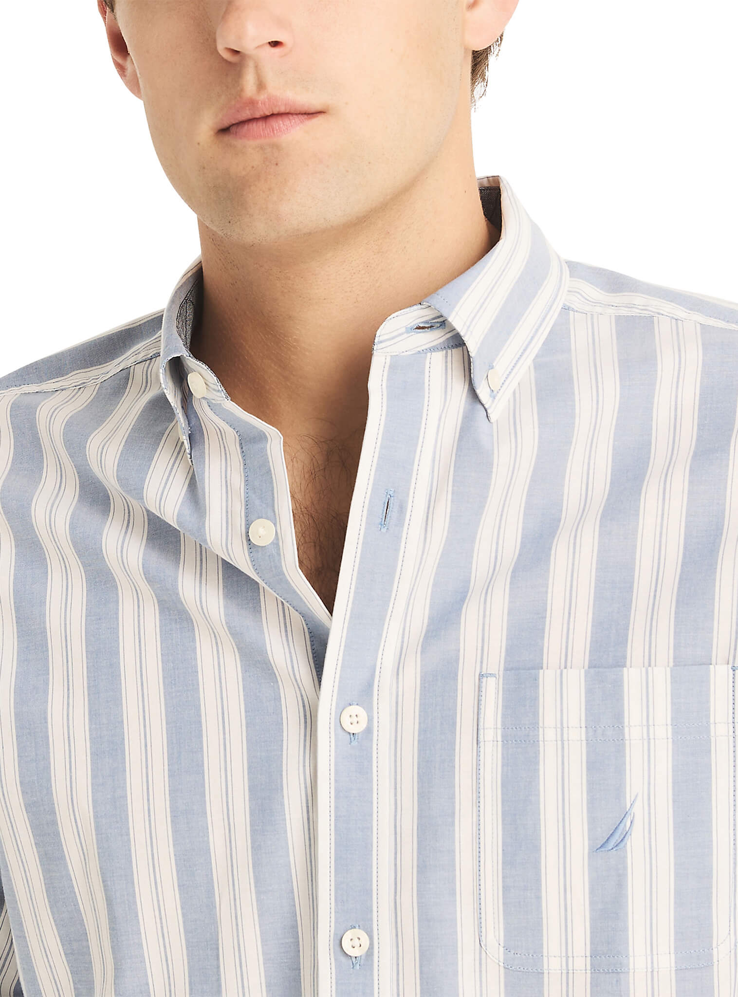 Camisa Manga Larga A Rayas Sustainably Crafted Azul Hombre