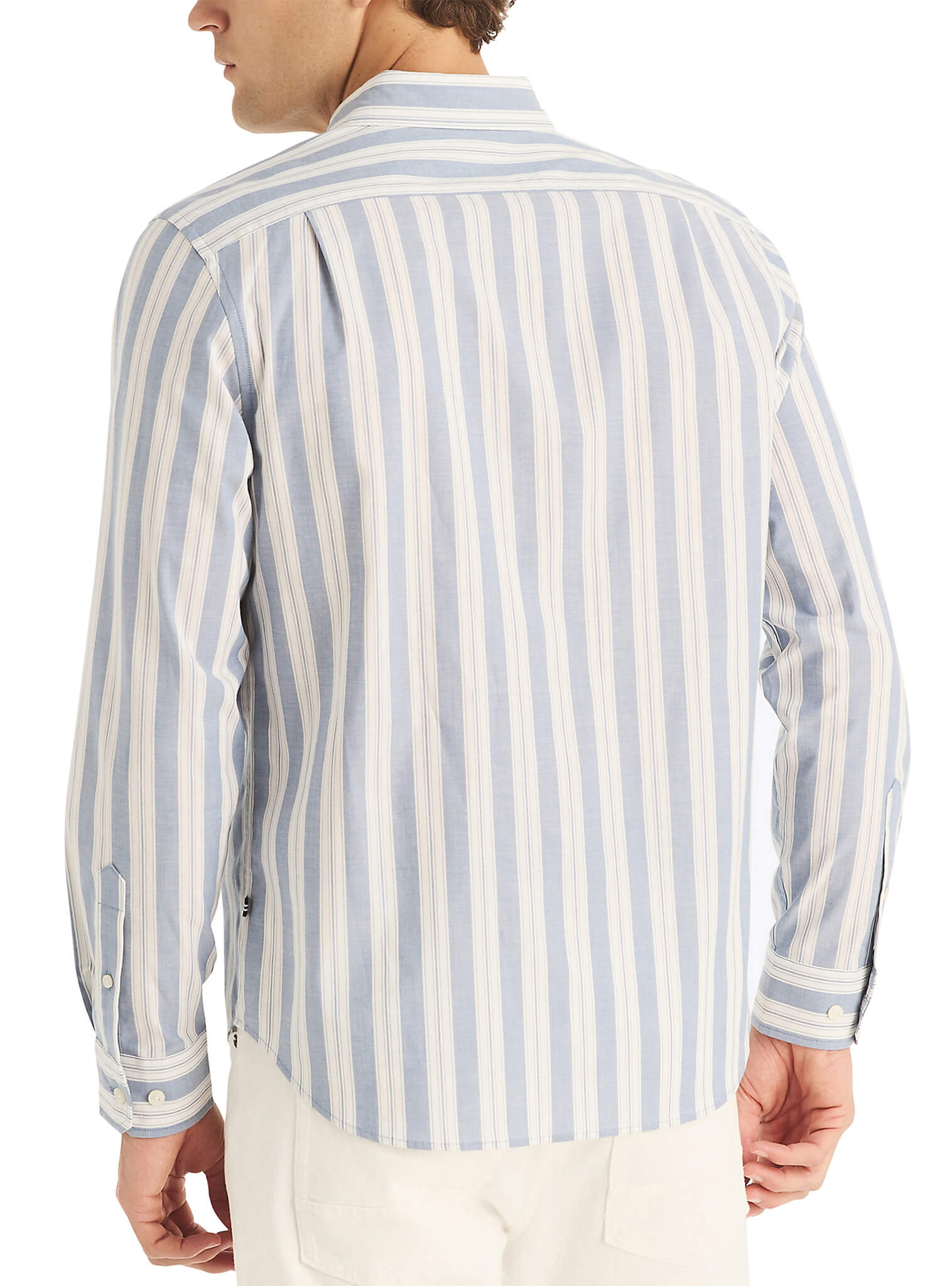 Camisa Manga Larga A Rayas Sustainably Crafted Azul Hombre