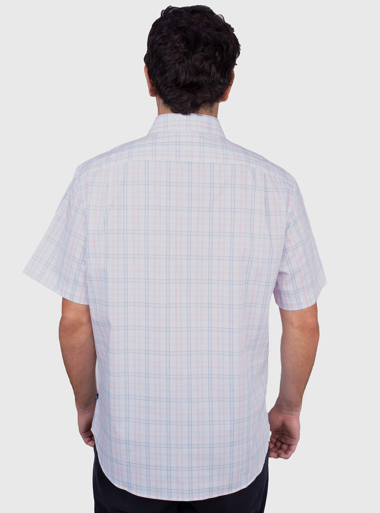 Camisa Manga Corta A Cuadros Pastel Resistente A Las Arrugas Hombre