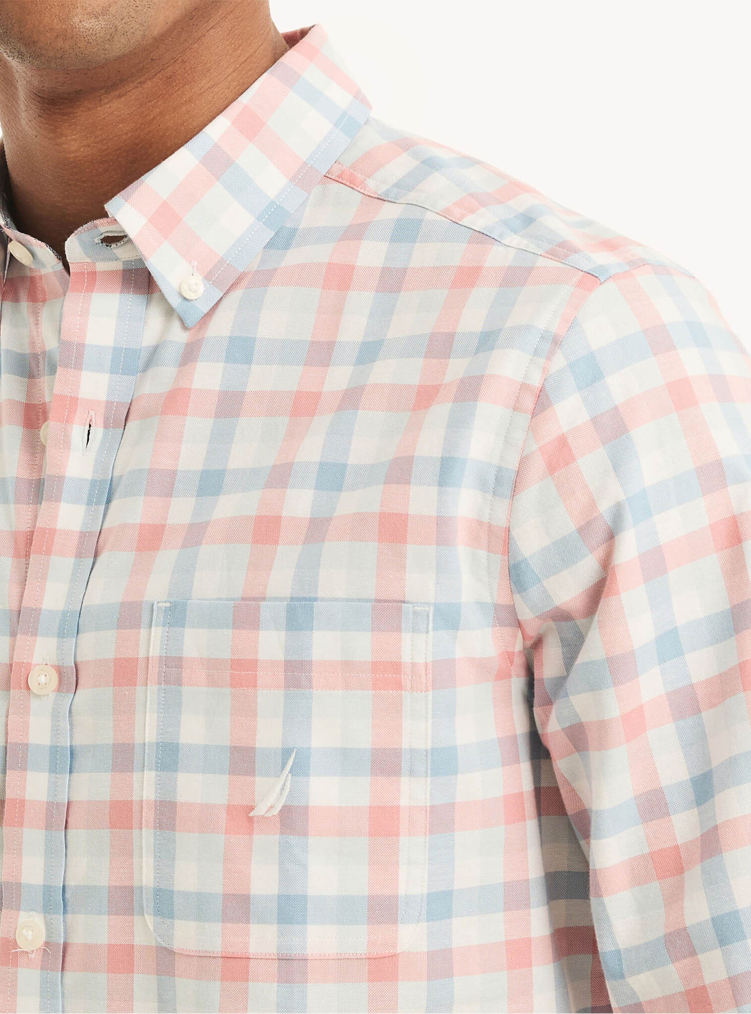 Camisa Manga Larga A Cuadros Oxford Rosado Hombre