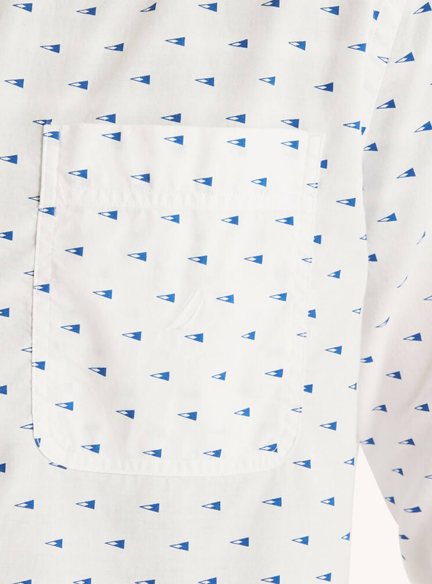 Camisa Manga Larga Blanca Print Banderines Hombre