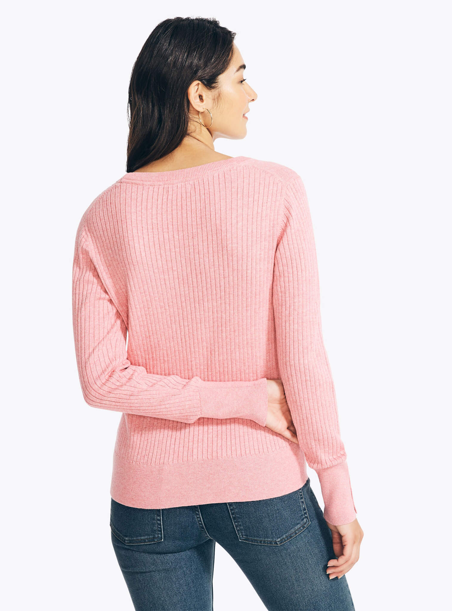 Sweater Acanalado Botones Sustainably Crafted Mujer