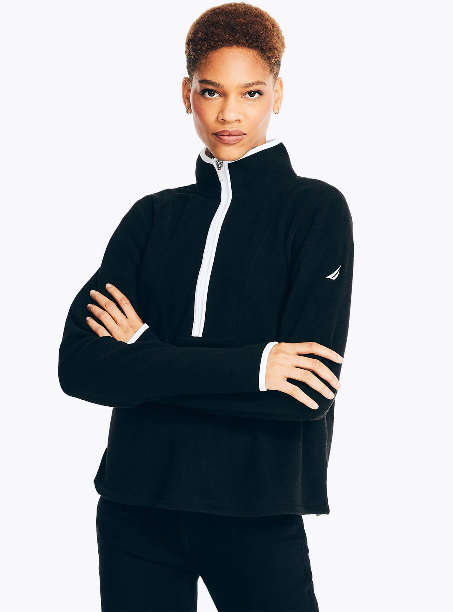 Polar Nautex Medio Cierre Manga Larga Negro Mujer – Nautica