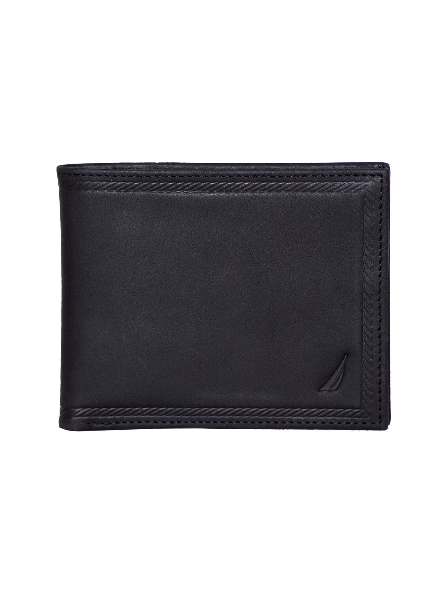 Billetera De Cuero Lisa Con Grabado Hombre