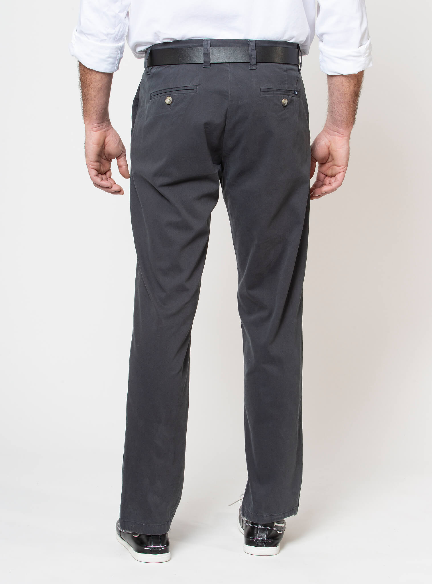 Pantalón Clásico Flat Front Gris Hombre – Nautica