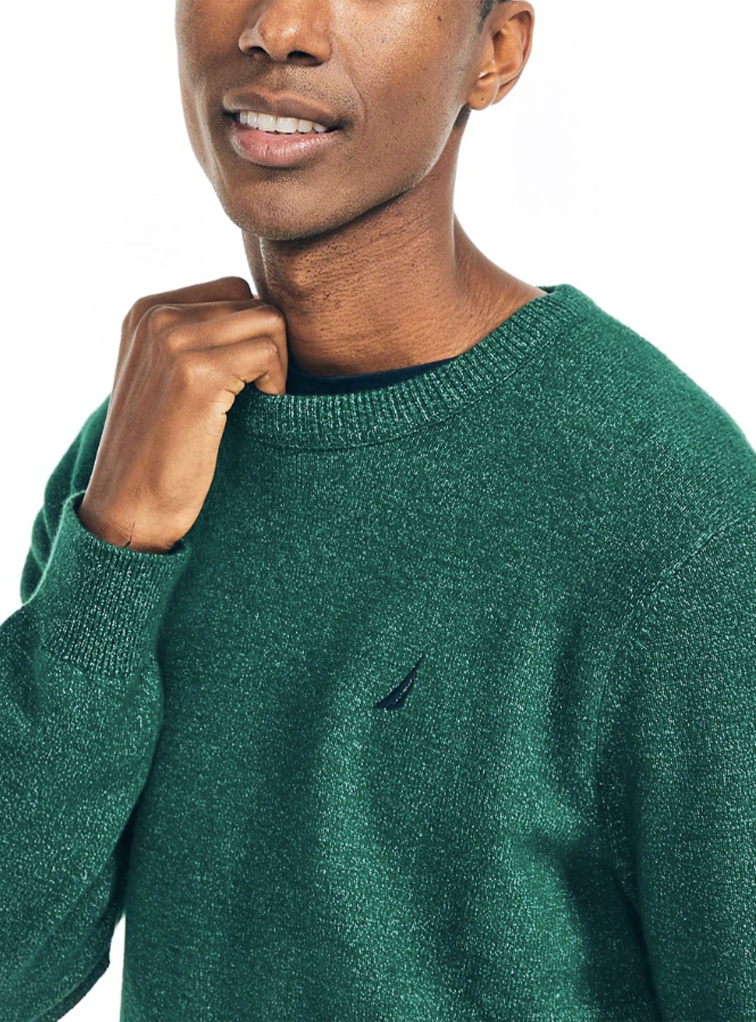 Sweater Manga Larga Ultra Suave Cuello Redondo Sustainably Crafted Verde Hombre