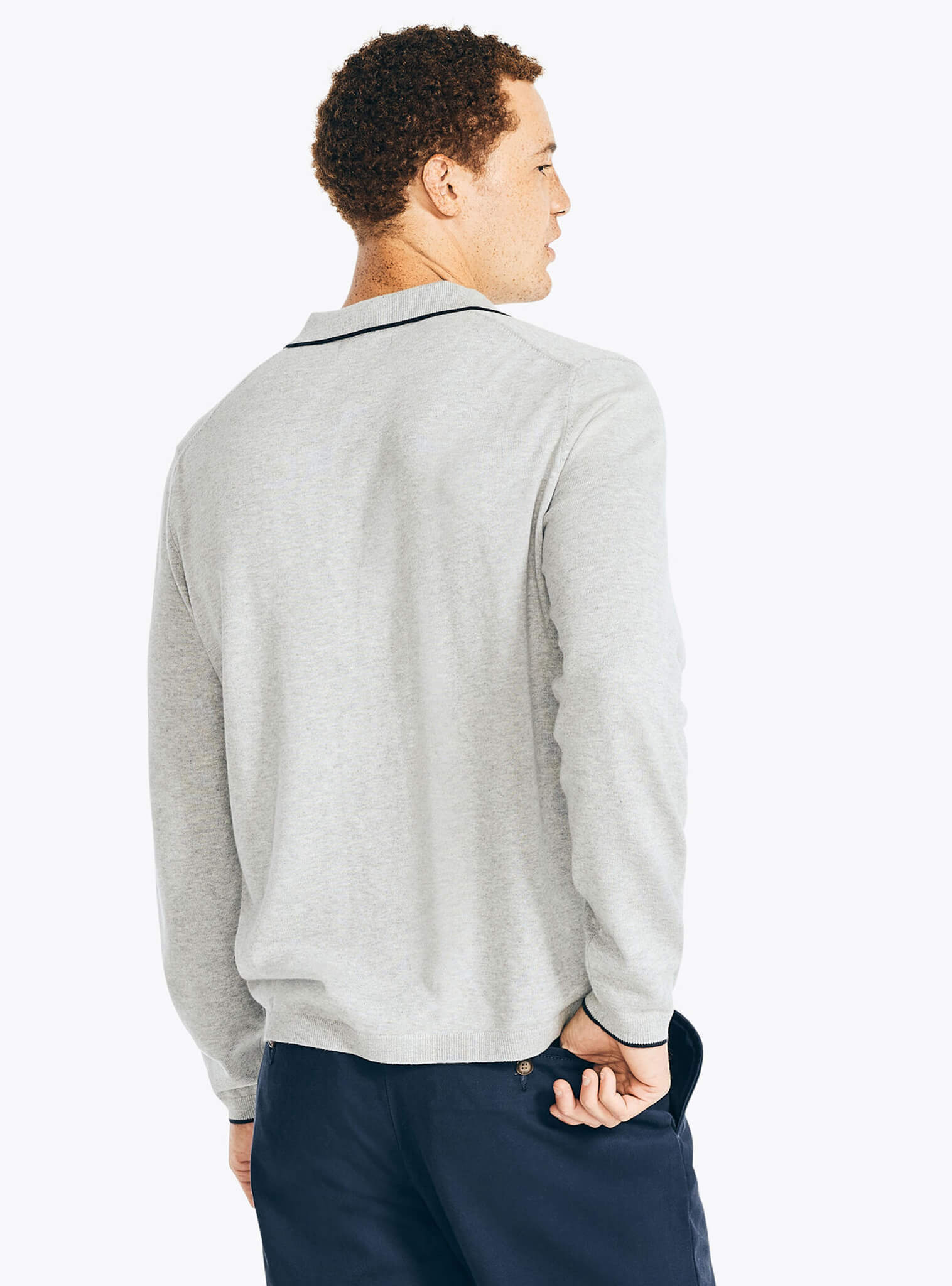 Sweater Manga Larga Con Cuello Sustainably Crafted Gris Hombre