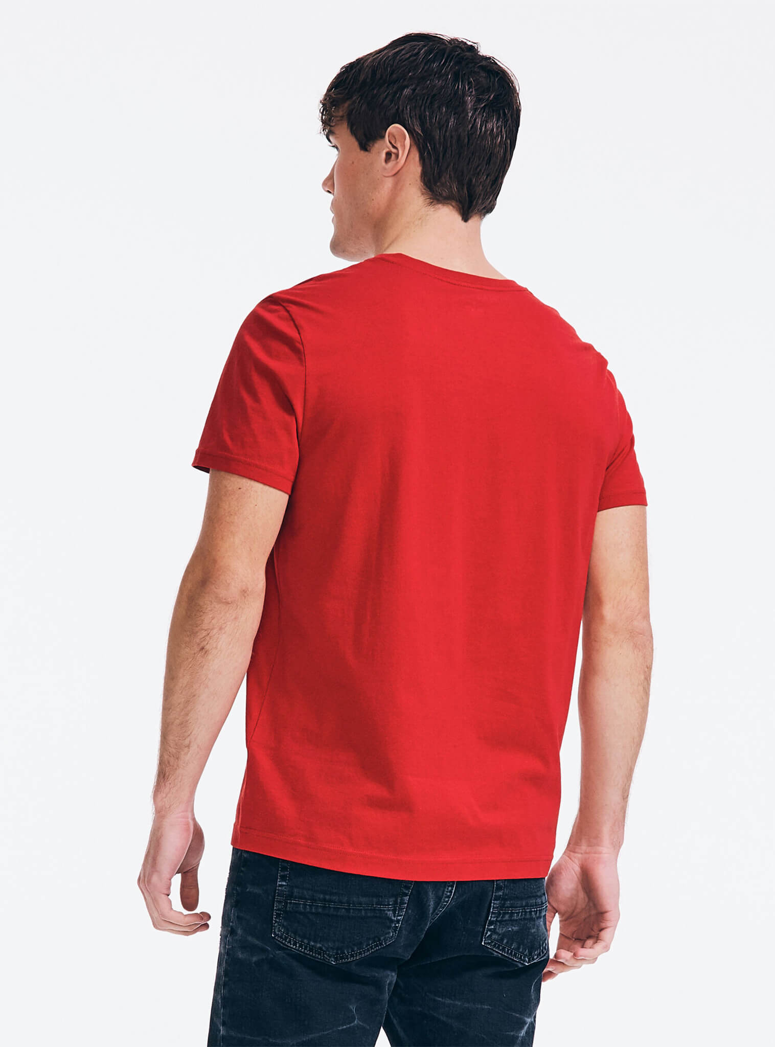 Polera Manga Corta Cuello Redondo Básica Rojo Hombre