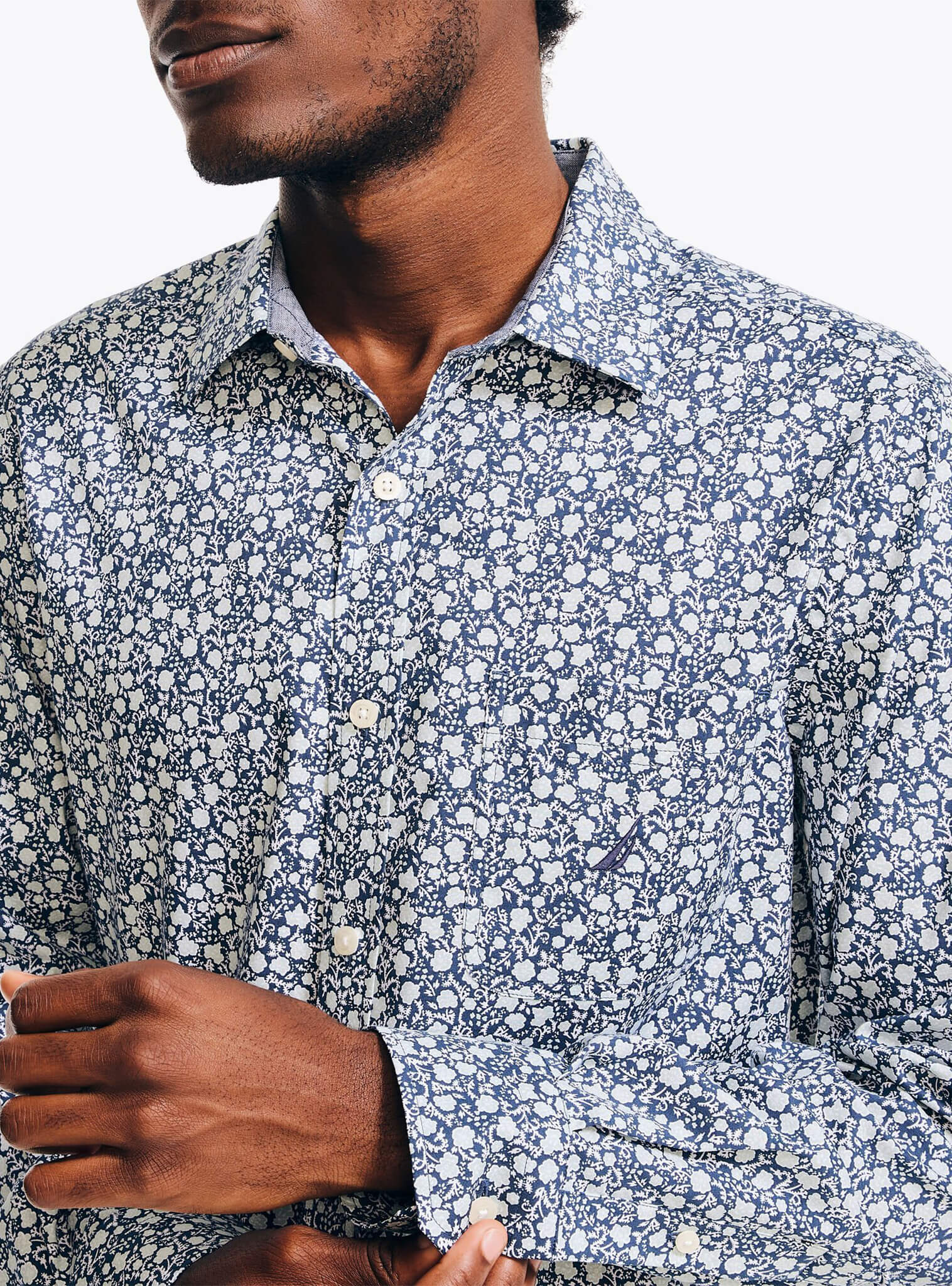 Camisa Manga Larga Casual Print Flores Sustainably Crafted Hombre