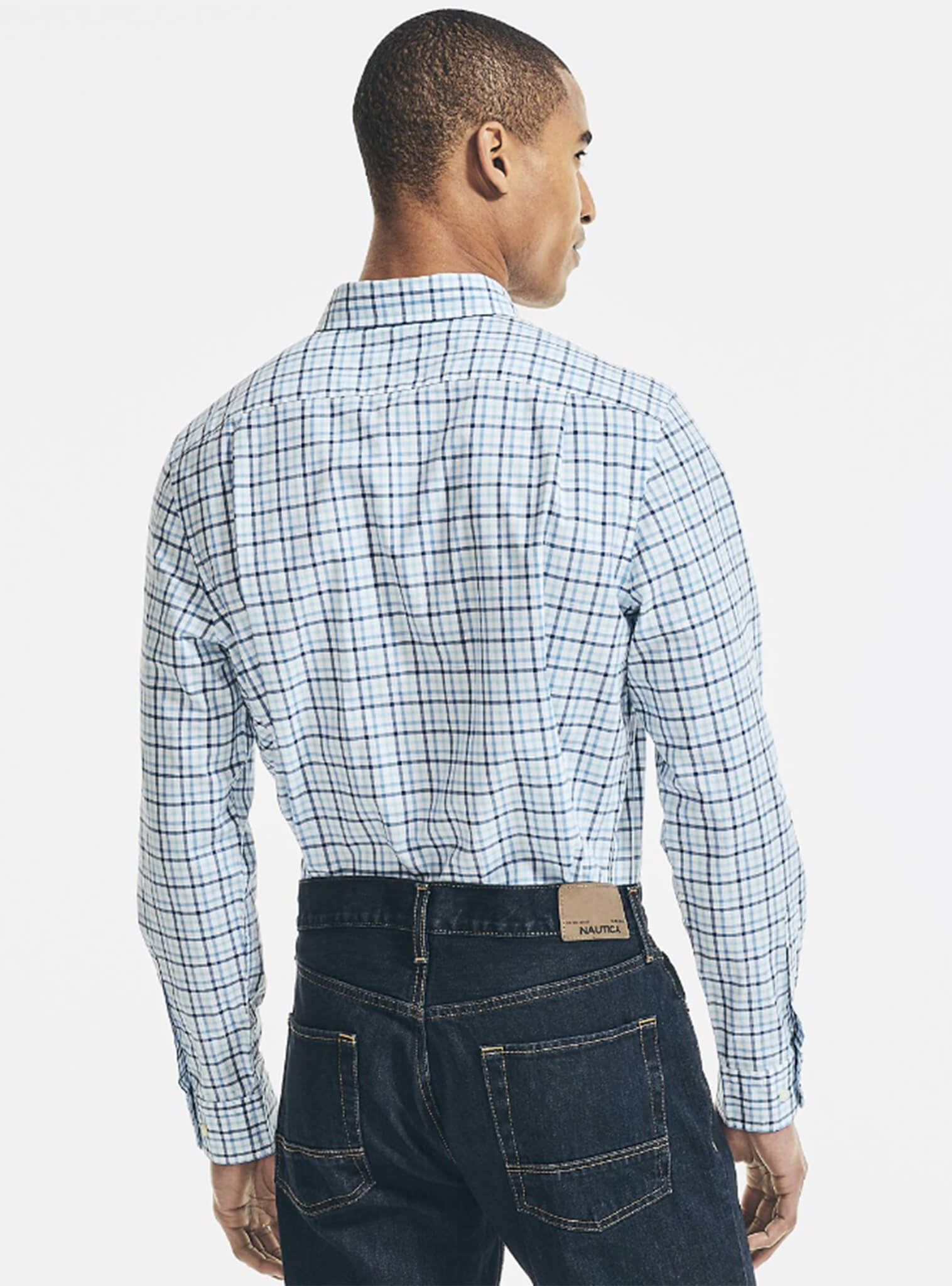 Manga Larga Camisa De Popelina A Rayas ZARA Hombre Blanca Y Azul Algodón 100% Camisas Zara Striped Poplin Hombre Blancas Color